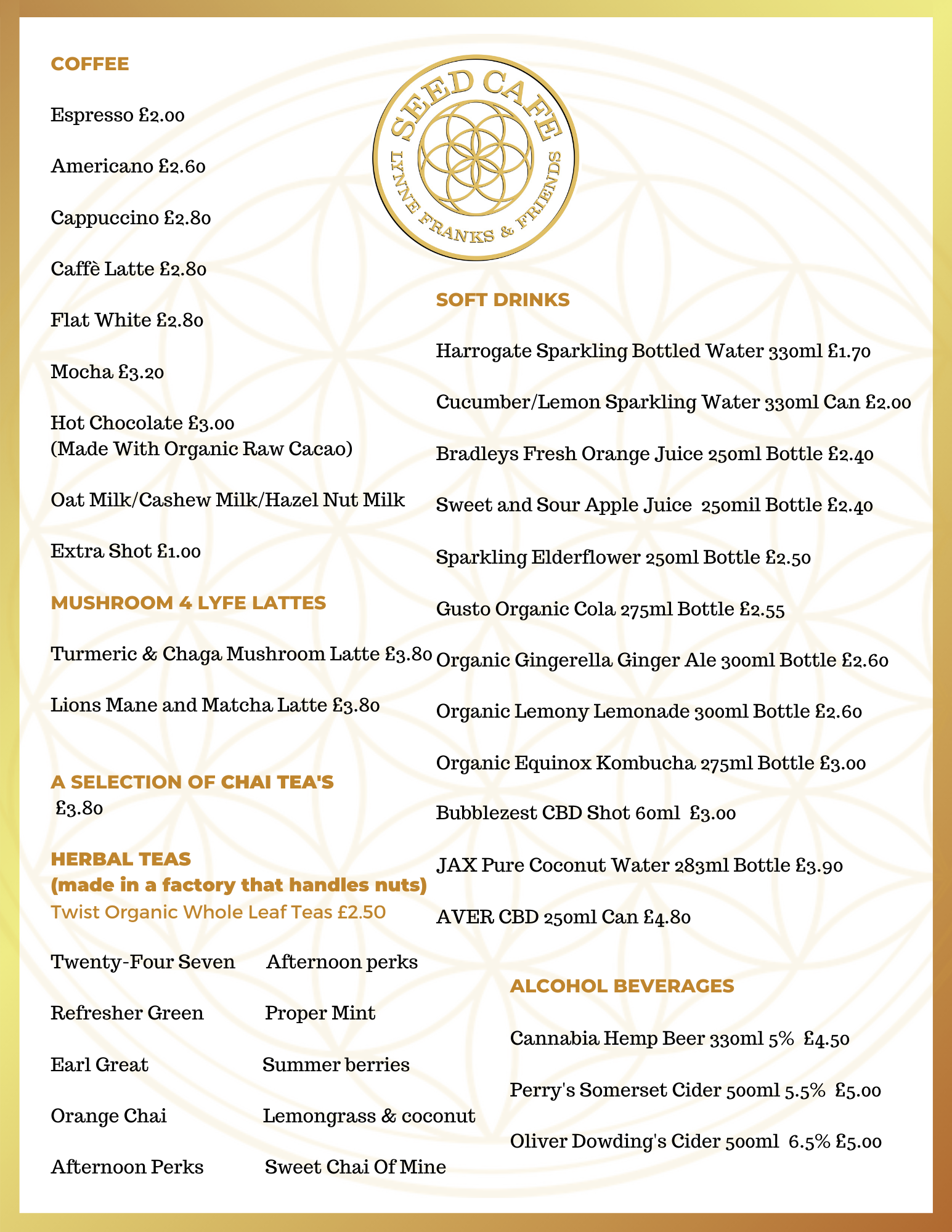 Copy of Copy of Copy of Gold Brown Pattern Elegant Menu